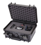 Portable IP67 Waterproof Storage Case with Foam Layers, Small, Black
