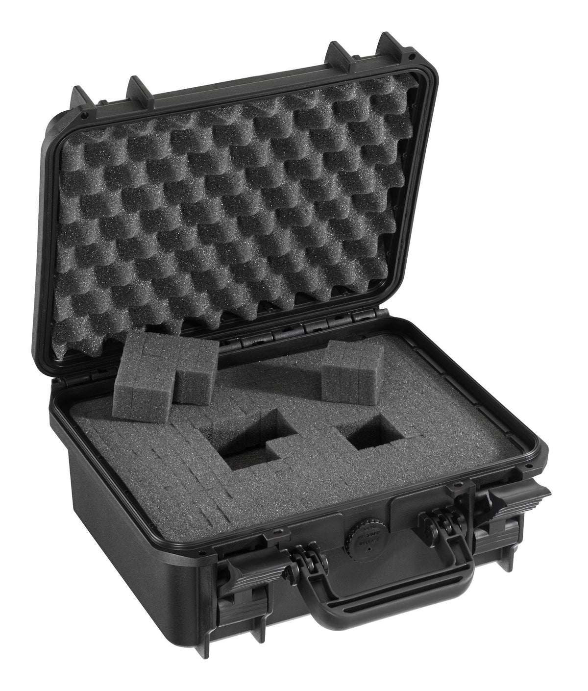 Portable IP67 Waterproof Storage Case with Foam Layers, Small, Black