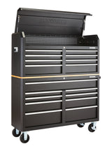 Tool Storage Cabinet, Built-In Power Bar with USB, 9-Drawer, 56-in, Matte Black