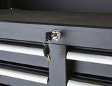 Tool Storage Cabinet, Built-In Power Bar with USB, 9-Drawer, 56-in, Matte Black