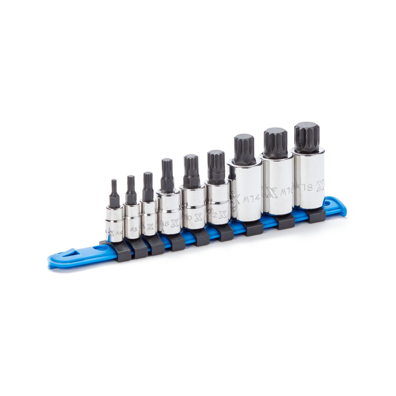 Triple Square Socket Set, Polished Nickel Plating, 9-pc V5784