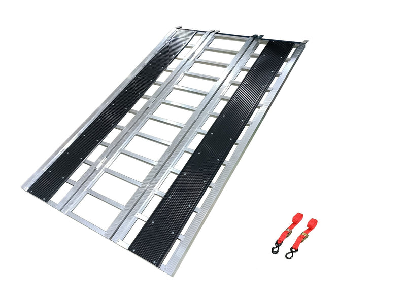 Aluminum Tri-Panel Folding Aluminum Loading Ramp, Non-Slip & Stable Base, 85 x 54-in, 1500-lb Q4109