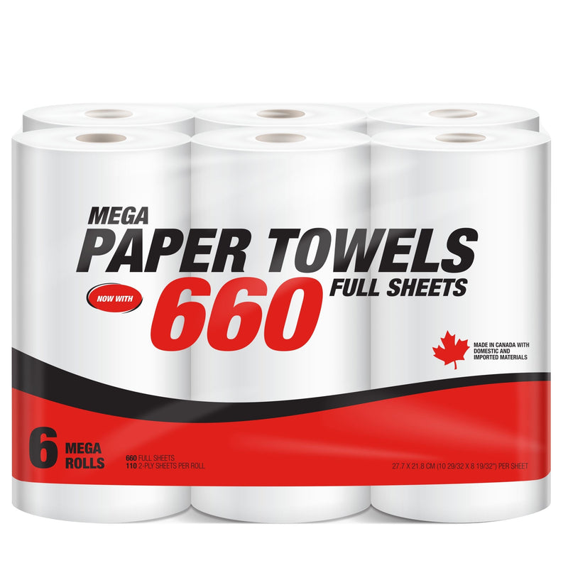 Mega-Format Roll Paper Towel, 2-ply, Full Sheets J2808