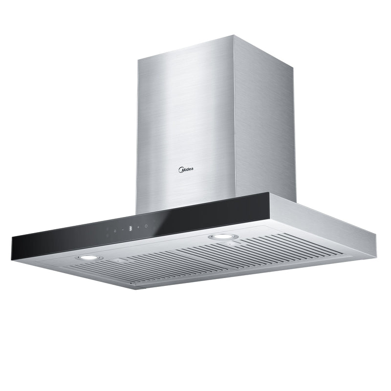 Glass 450CFM T-Shape Kitchen Exhaust Fan Range Hood with Gesture Controls, Stainless Steel, 30-in D1580