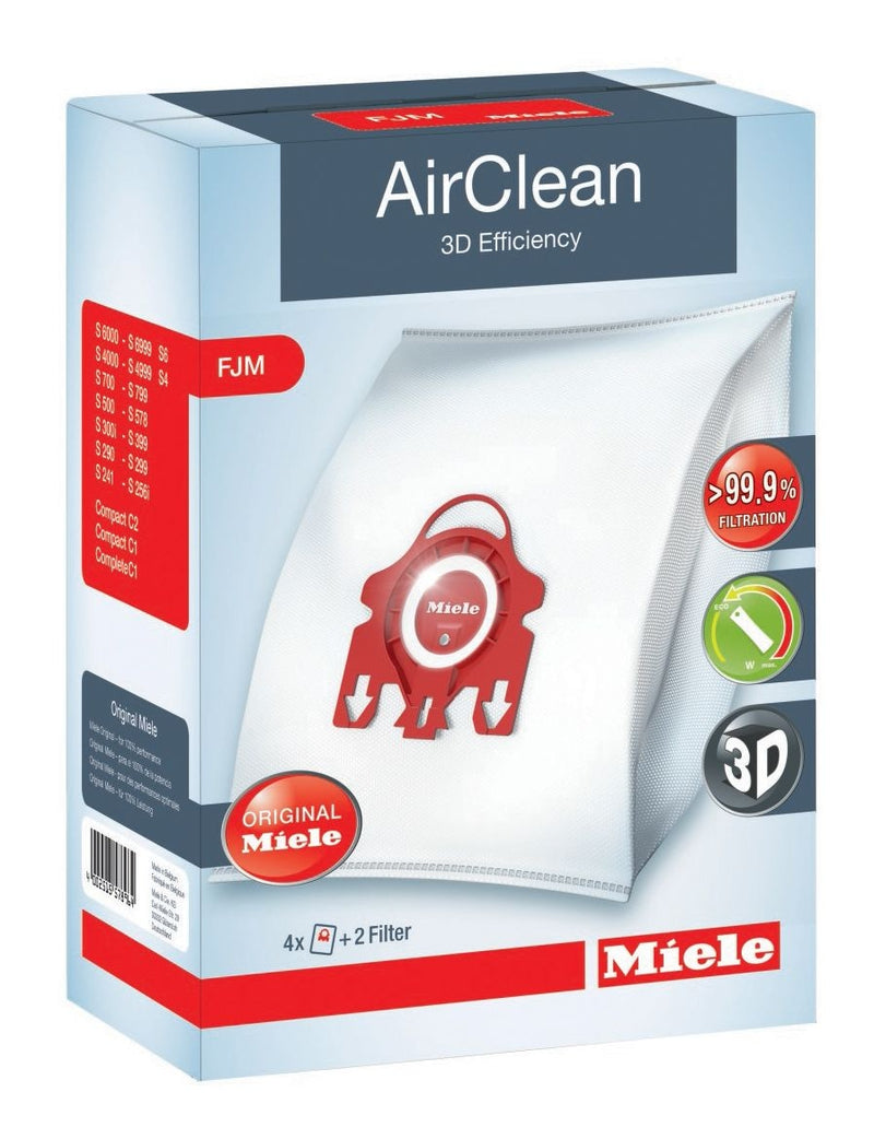 Miele AirClean 3D FJM Dust Bags, 4-pk R9512