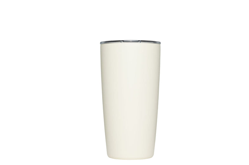 Stainless Steel Insulated Travel Tumbler with Press-Fit Slide Lid, Sandstone White, 16-oz A6097