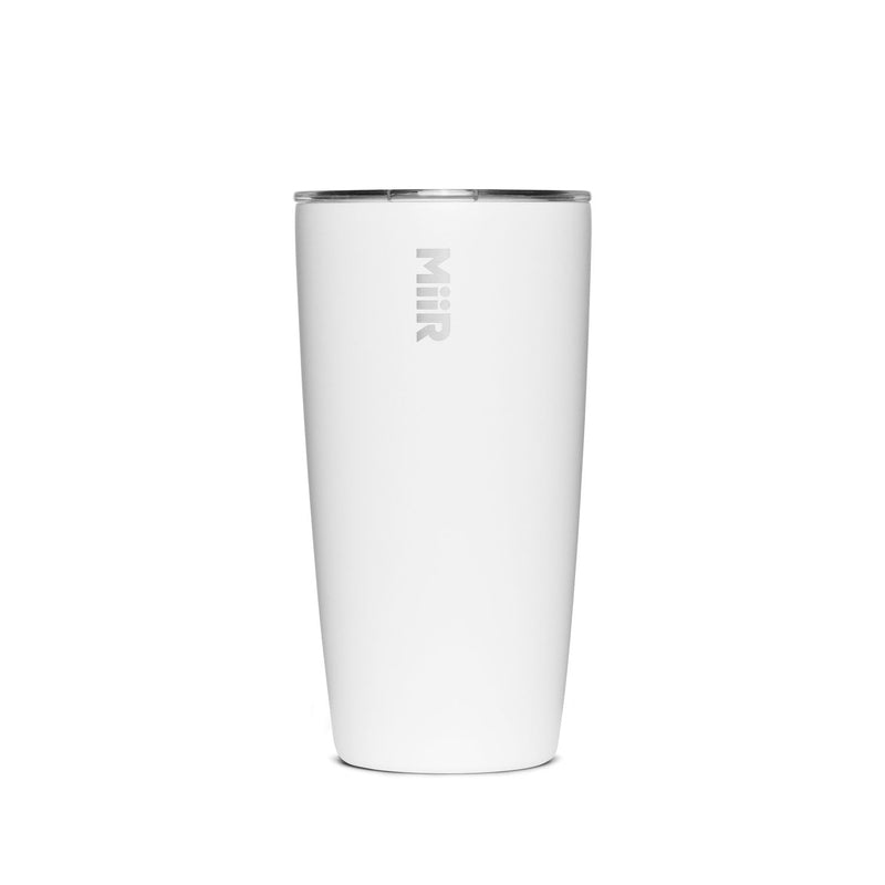 Stainless Steel Insulated Travel Tumbler with Press-Fit Slide Lid, White, 16-oz E936