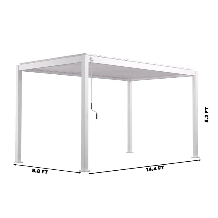 Mirador 8.8 ft. x 14.4 ft. Adjustable Louvered Aluminum Pergola M6823