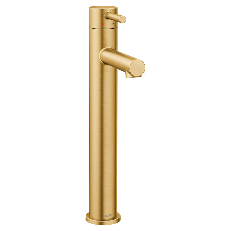 Align Single Handle High Arc Vessel Single Hole Bathroom Sink Faucet, WaterSense Certified, Brushed Gold F7167