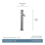 Align Single Handle High Arc Vessel Single Hole Bathroom Sink Faucet, WaterSense Certified, Brushed Gold