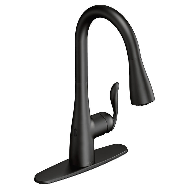 Arbor Single Handle Touchless Pull Down Sprayer Kitchen Faucet with & Power Clean, Matte Black Z7576