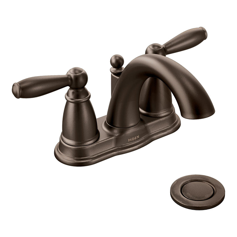 Brantford Double Handle Low Arc 4-in Centerset Bathroom Sink Faucet, WaterSense Certified, Oil Rubbed Bronze Y3490
