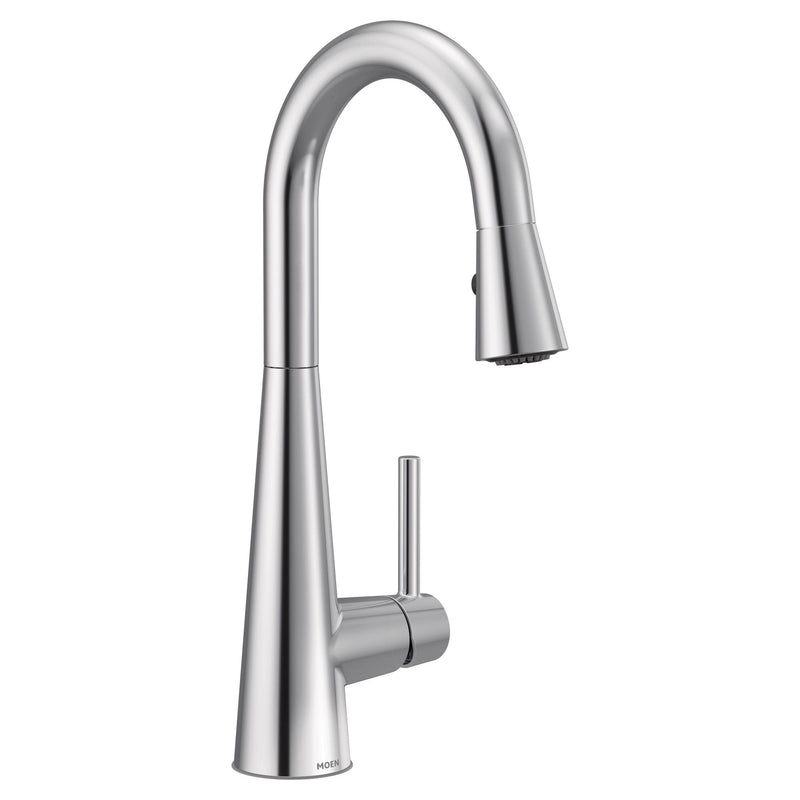 Sleek Single Handle High Arc Pull Down Kitchen Faucet with Power Clean, Chrome P4152