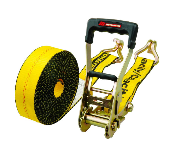 10,000-lb Ratchet Tie Down Strap, Abrasion Resistant, 2-in x 27-ft R3560