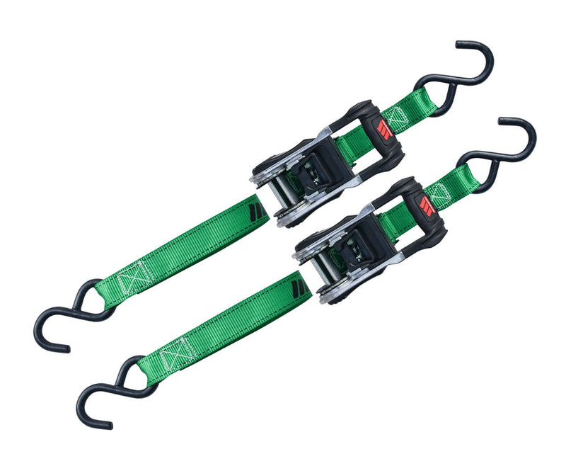 1,500-lb Ratchet Tie Down Straps, with Padded Handle, 1-in x 10-ft, 2-pk A2596