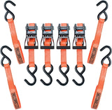 3,000-lb Heavy Duty Ratchet Tie Down Strap, Non-Padded, 1-in x 10-ft, 4-pk