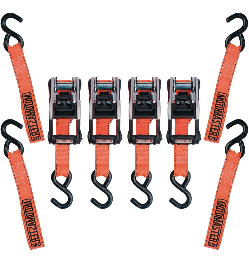 3,000-lb Heavy Duty Ratchet Tie Down, with Padded D-Handle, 1.25-in x 14-ft, 4-pk G6012