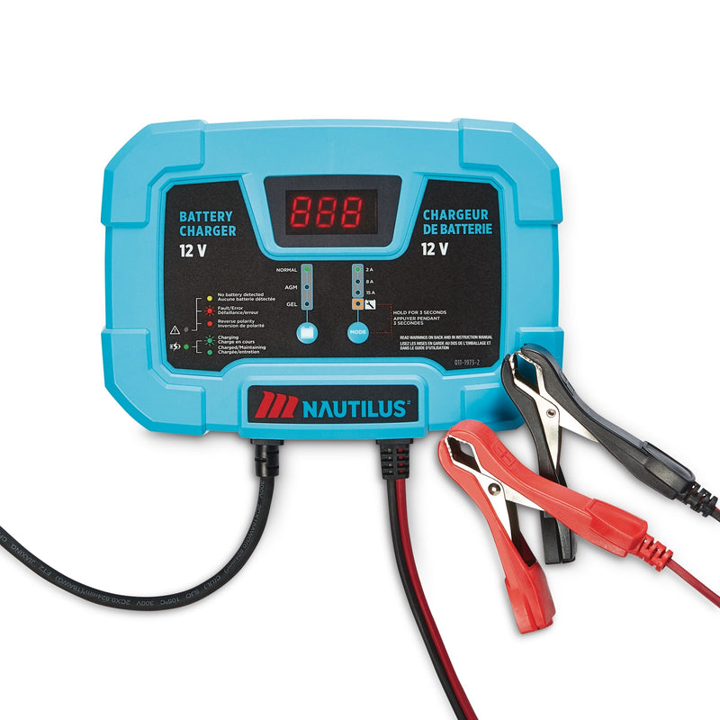 Nautilus Smart Battery Charger/Maintainer, 15/8/2-Amp, 12V F7845