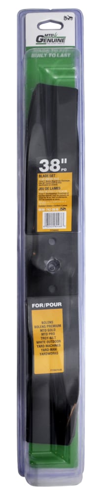 3-in-1, 2-Blade Replacement Set for 38-in Lawn Tractor Cutting Decks, Black U9025