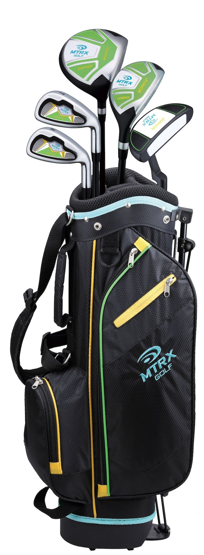 Junior Kids' Golf Club Set with Gold Stand Bag, Ages 5-8 M8008