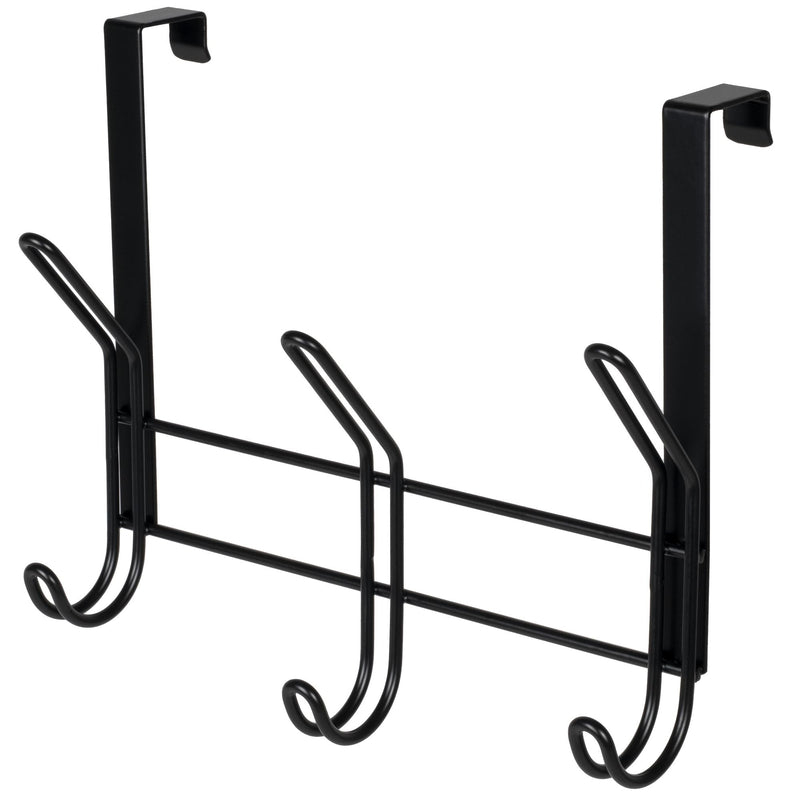11.2" Over The Door Double Metal 3 Hook, Black X8182
