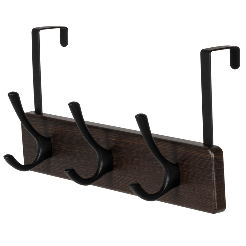 13.3" Traditional Wall 3 Hook Rack, Brown Z9670