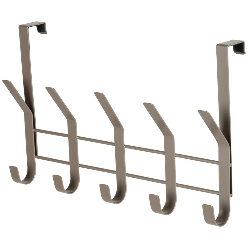 16.1" Over The Door Metal 5 Hook, Champagne U7298