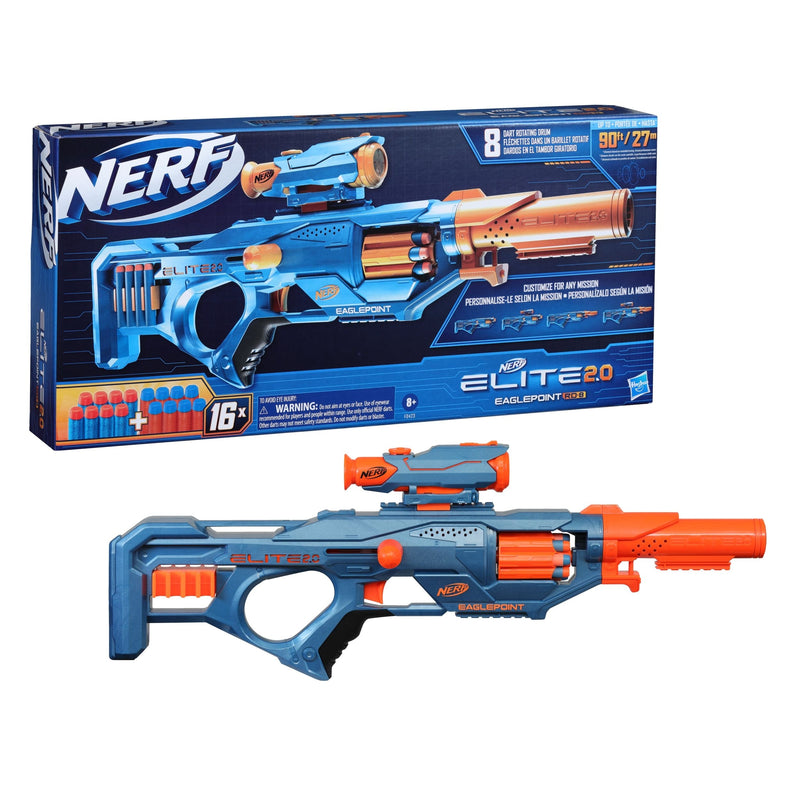 Elite 2.0 Eaglepoint RD-8 Blaster, 8-Dart Drum, Detachable Scope and Barrel, 16 Darts, Ages 8+ A3785