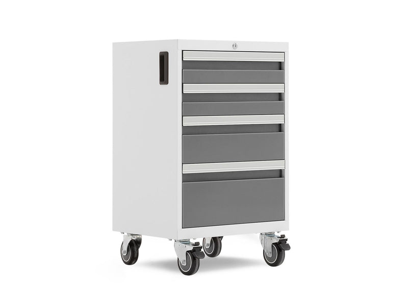 Bold 3.0 Series Lockable 4-Drawer Rolling Tool Cabinet, Fully-Welded, 600-lb Capacity, White/Platinum, 21-in B6426