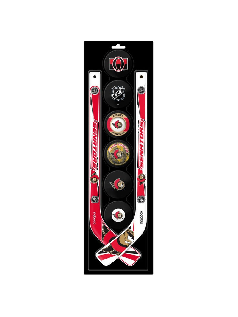 Mini Hockey Pucks & Sticks Set, 8-pc O5971