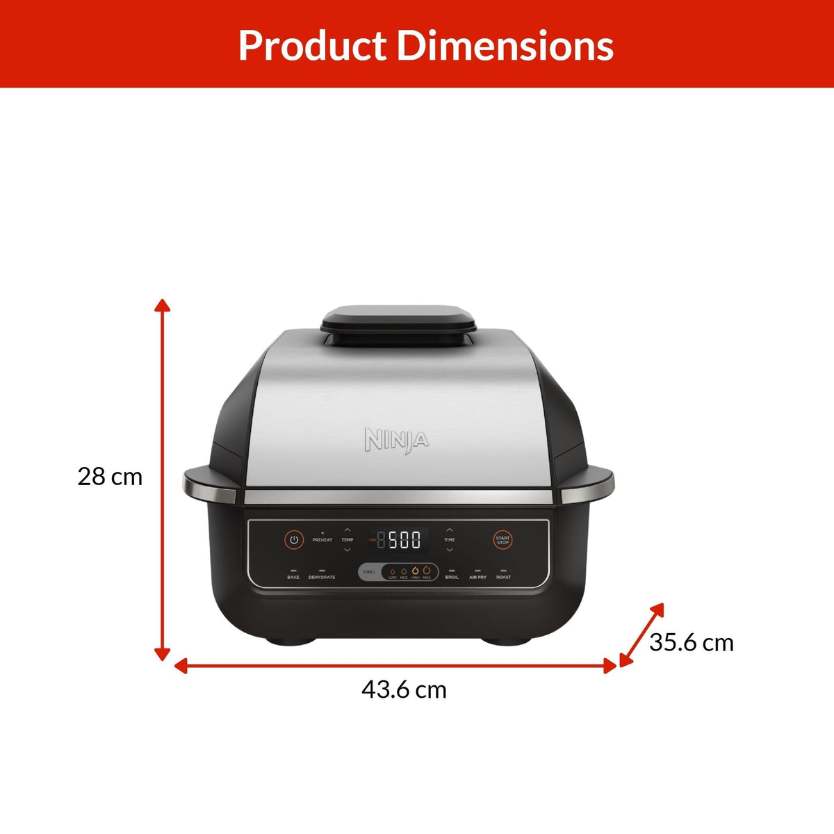 6-in-1 indoor Grill and Cyclonic Air Fryer, 4-qt