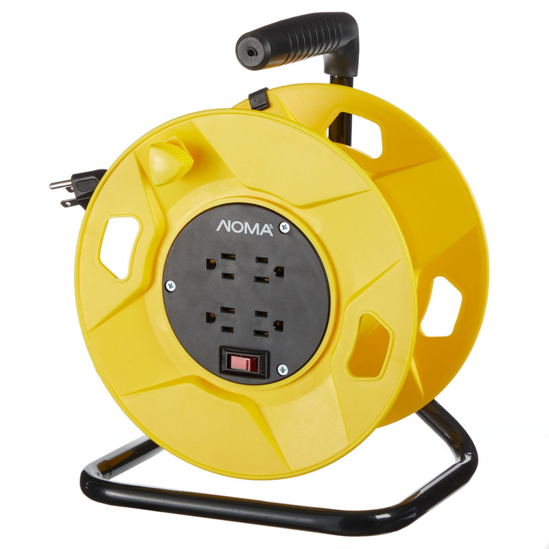 100-ft Extension Cord Storage Reel with 4 Grounded Outlets and Circuit Breaker N3016