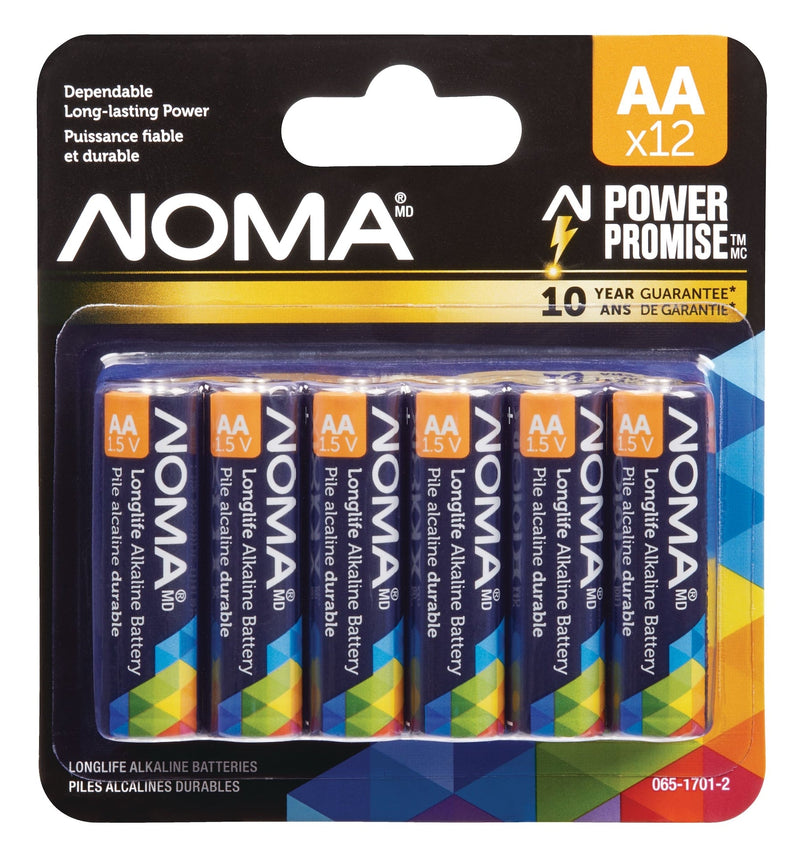 12-pk AA Alkaline Batteries, Long Lasting, All Purpose Q9819