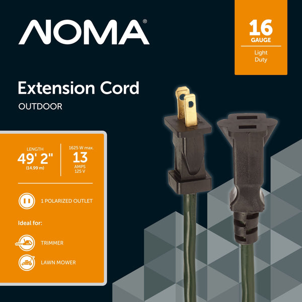 16/2 Outdoor Extension Cord, Flexible, 1 Outlet, Green U1477