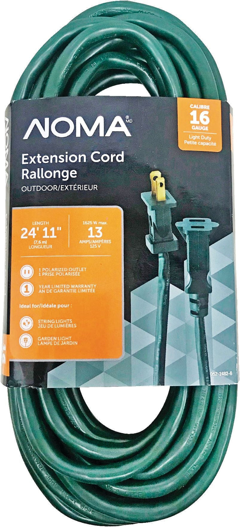 24-ft 11-in 16/2 Outdoor Extension Cord with 1 Outlet, Green Q2537