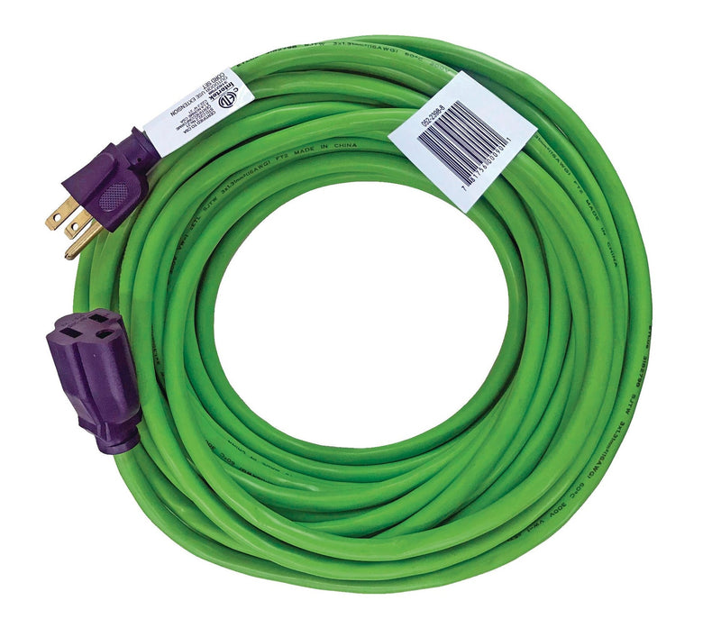 50-ft 3-in 16/3 Outdoor Extension Cord with Grounded Outlet, Lime Green E6321