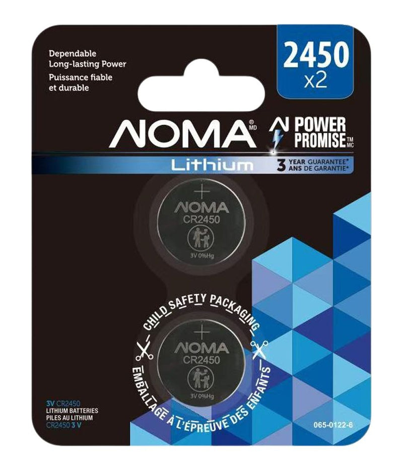 CR2450 Lithium Battery, Long-Lasting Power, 2-pc E6782