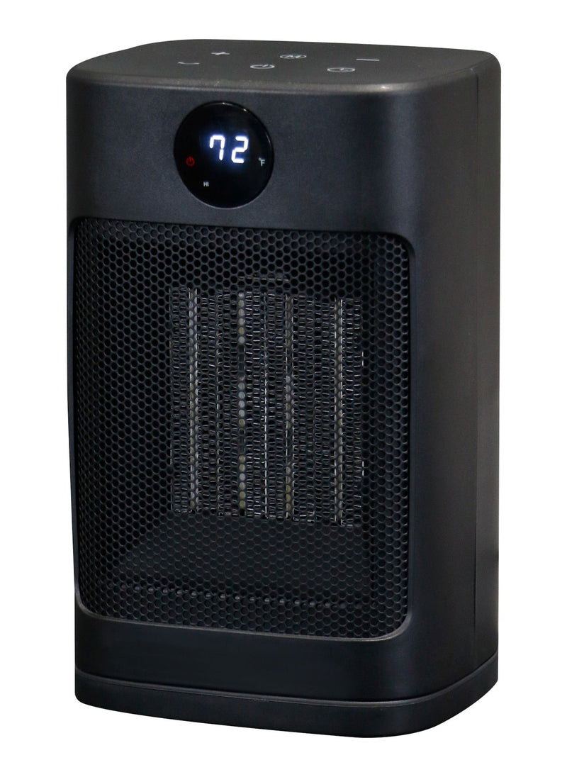 Digital Electric Personal Ceramic Heater with Remote, 1500W, Black M2325