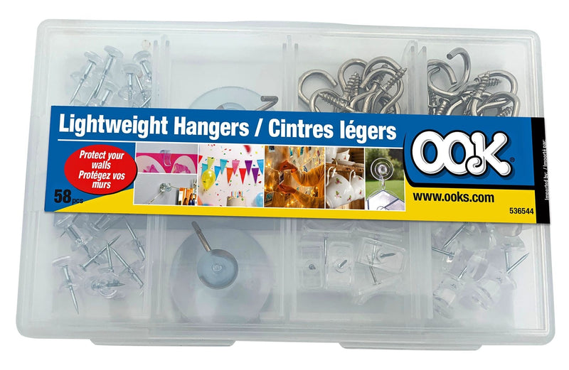 Lightweight Wall Hanger Assorted Kit, 58-pk L2540