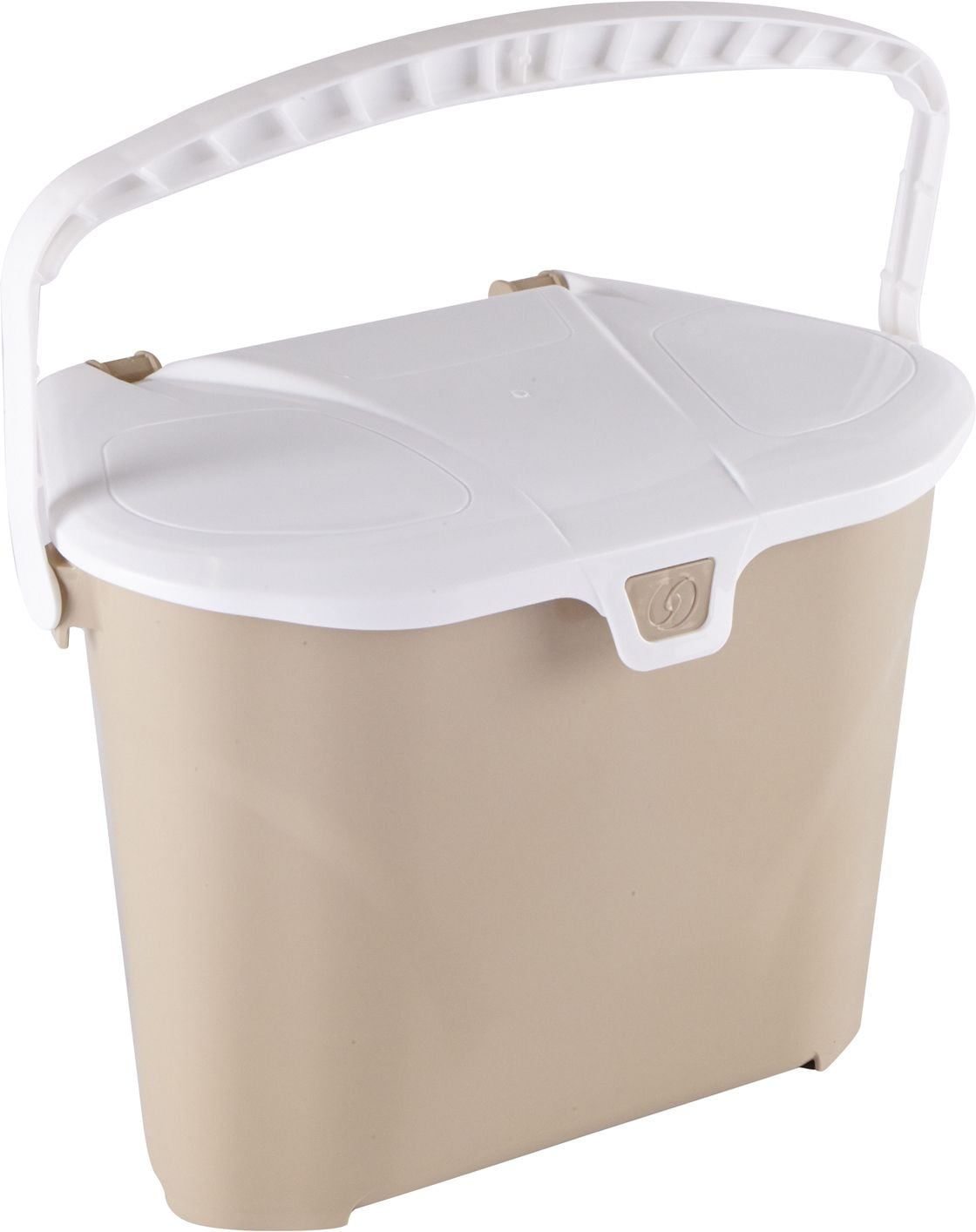 Plastic Compost Bin with Handle, White/Beige, 7-L