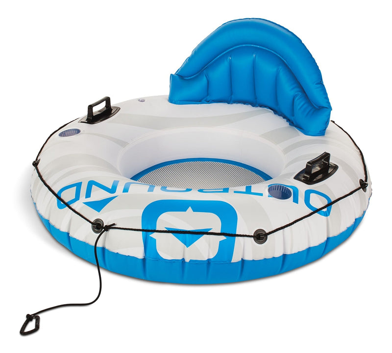 Inflatable Connectable River Tube, 1-Person, White/Blue, 51-in R3452