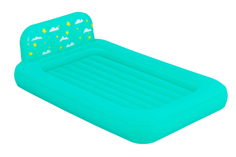 Kids' Single-High Airbed/Air Mattress with Headboard, Blue K1074