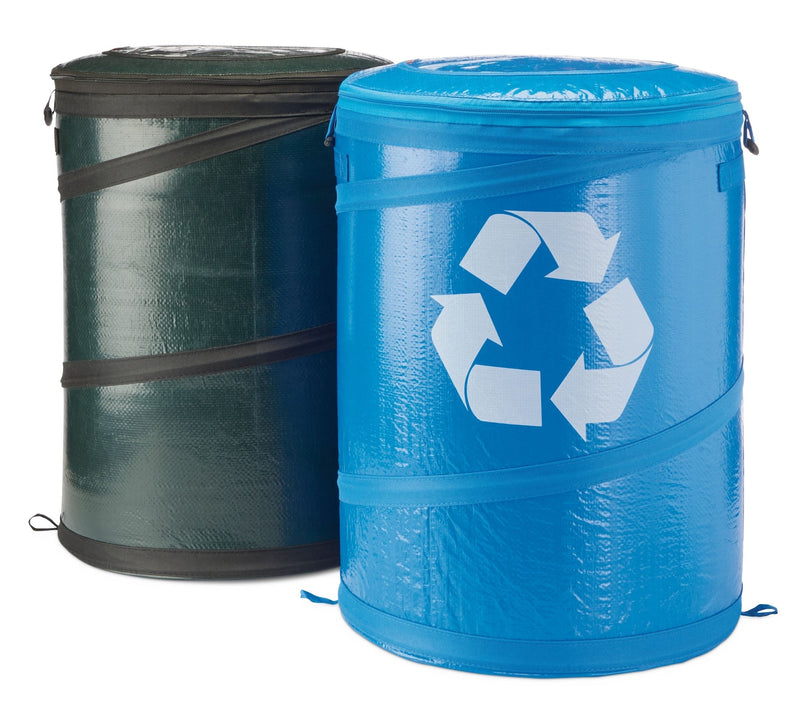 Round Collapsible Garbage & Recycle Can, 53-L, 2-pk M608