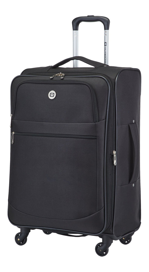 Softside Spinner Wheel Medium Travel Luggage Suitcase, Black, 24-in E3466