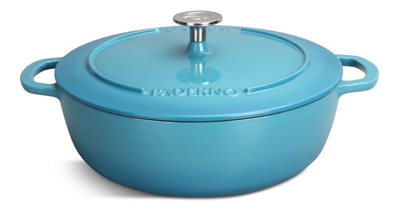 Braiser, Durable Cast Iron, Oven Safe, Atlantic Blue, 5-qt K1697