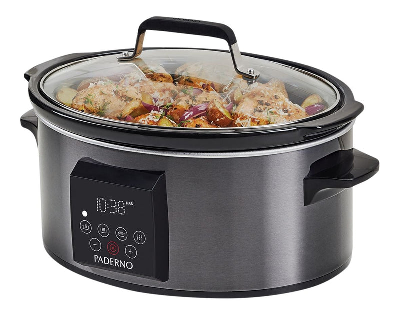 Digital Programmable Slow Cooker, Black Stainless Steel, 6qt Y6562