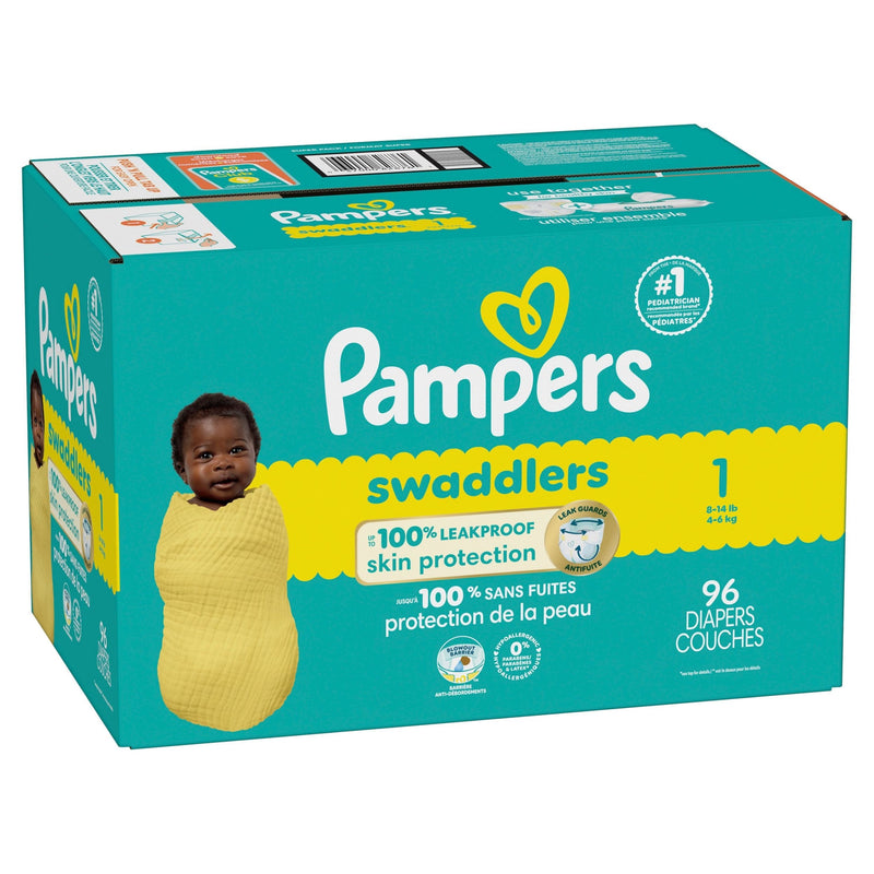 Swaddler Size 1 Leak-Free Baby Diapers, 96-pc X3494