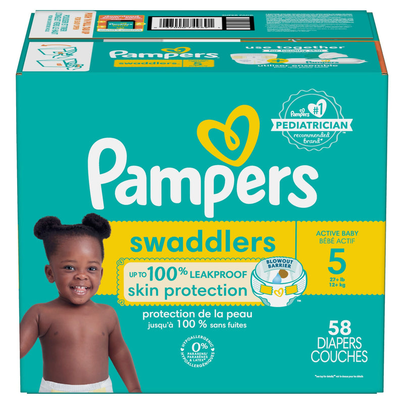 Swaddler Size 5 Leak-Free Baby Diapers, 55-pc L0212
