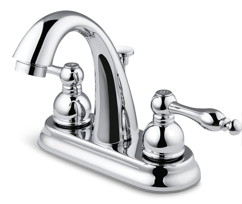 Double Handle Curved Spout 4-in Centreset Bathroom Sink Faucet, Chrome K6884