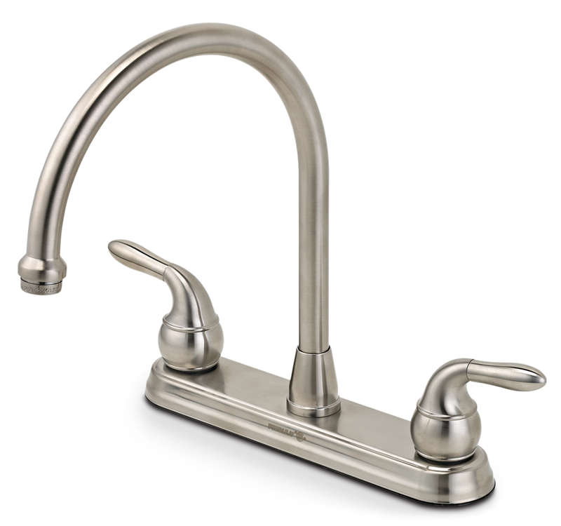 Double Handle Kitchen Faucet, Brushed Nickel W1188
